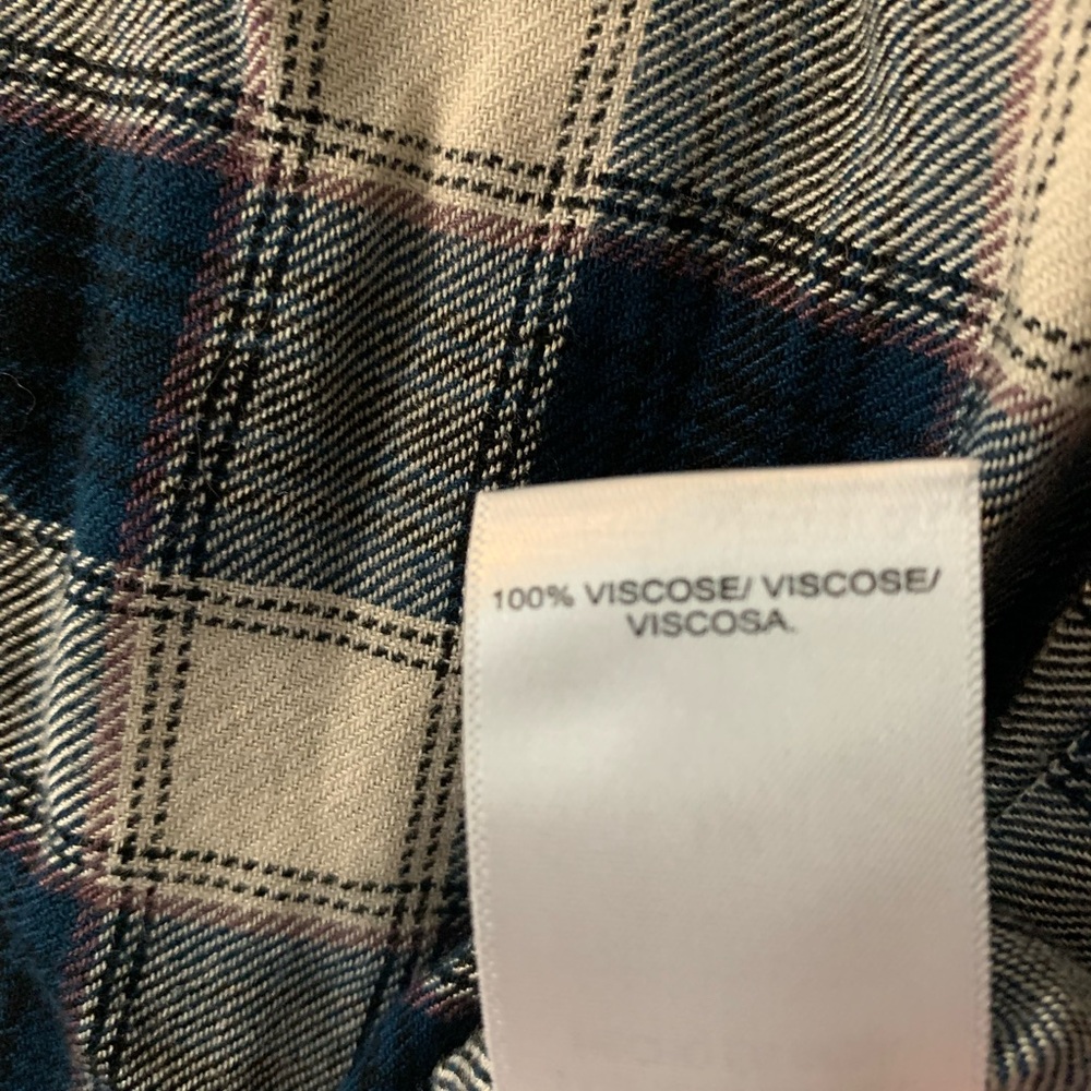 Lucky Brand Navy and Cream Plaid Shirt - Picture 9 of 9